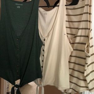 American Eagle cropped blouses